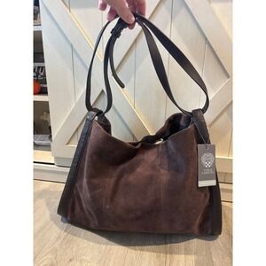Vince camuto leather hobo swede tote bag new with tags